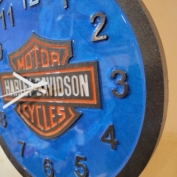 16 inch Harley Davidson Epoxy filled clock - Picture 3 of 3